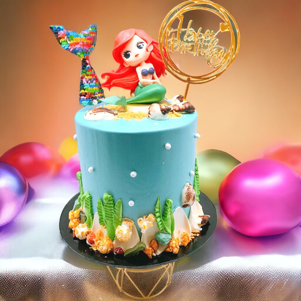 Mermaid Black Velvet Moist Cake