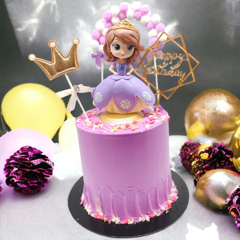 Princess In Purple Gown Vanilla Sponge Cake