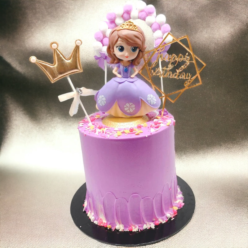 Princess In Purple Gown Vanilla Sponge Cake