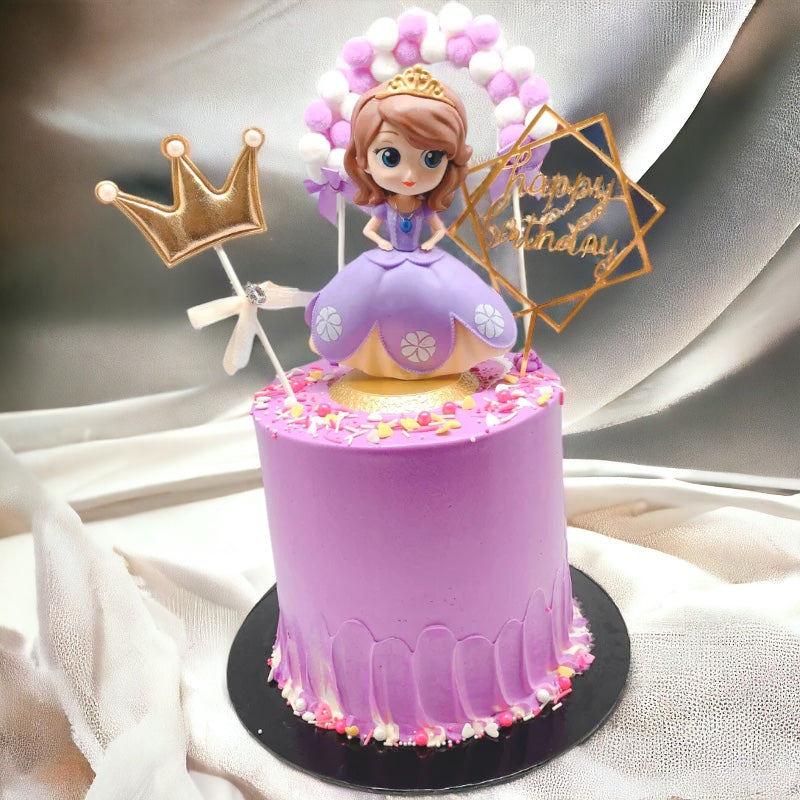 Princess In Purple Gown Vanilla Sponge Cake